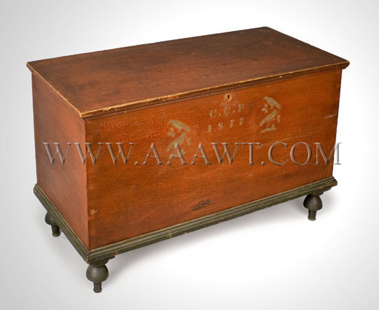 Blanket Chest, Original Paint and Stenciled Decoration
Possibly Western New York or Ohio
Circa 1877, entire view